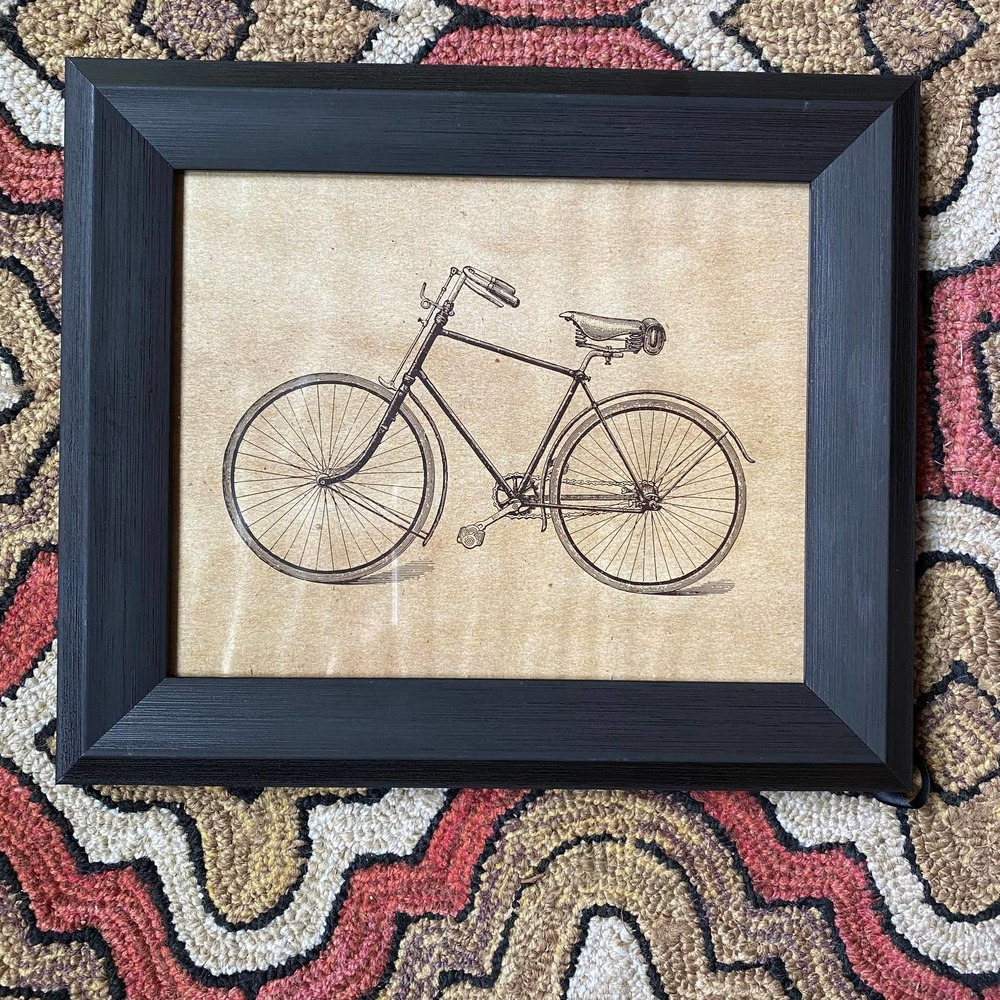 Retro Bicycle Framed Print Overall Dimensions: 10-3/4"x12-3/4"
